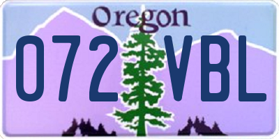 OR license plate 072VBL