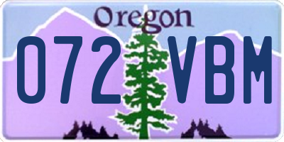 OR license plate 072VBM