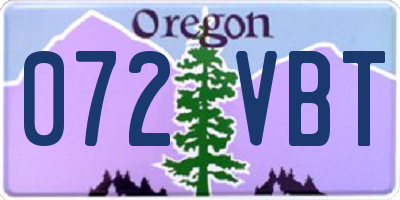 OR license plate 072VBT