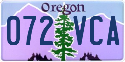 OR license plate 072VCA