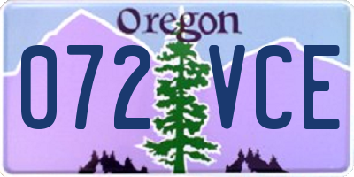 OR license plate 072VCE