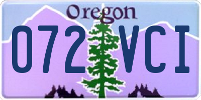 OR license plate 072VCI