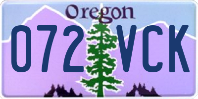 OR license plate 072VCK