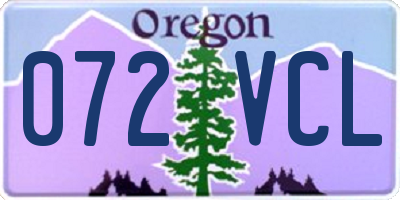 OR license plate 072VCL