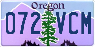 OR license plate 072VCM