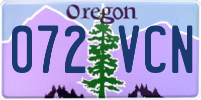 OR license plate 072VCN