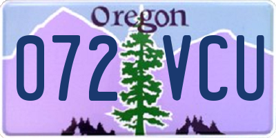 OR license plate 072VCU