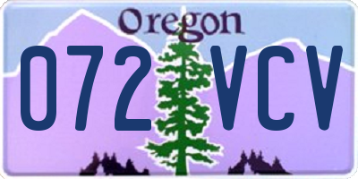 OR license plate 072VCV