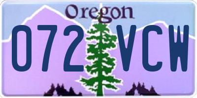 OR license plate 072VCW