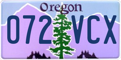 OR license plate 072VCX