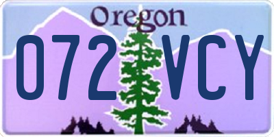 OR license plate 072VCY