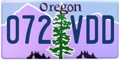 OR license plate 072VDD