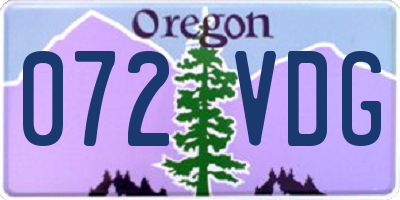 OR license plate 072VDG