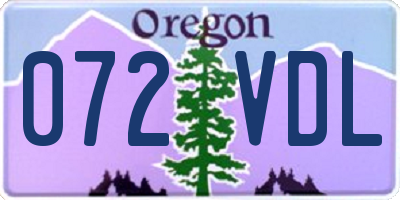 OR license plate 072VDL