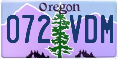 OR license plate 072VDM