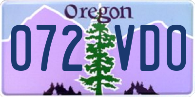 OR license plate 072VDO
