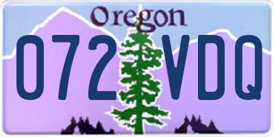 OR license plate 072VDQ
