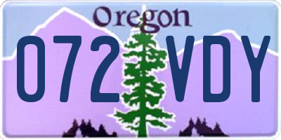 OR license plate 072VDY