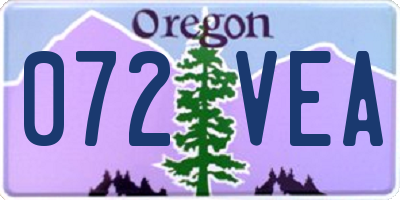 OR license plate 072VEA