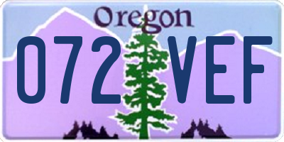 OR license plate 072VEF