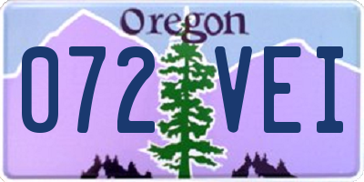 OR license plate 072VEI