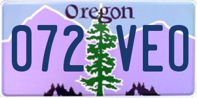 OR license plate 072VEO