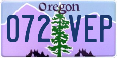 OR license plate 072VEP