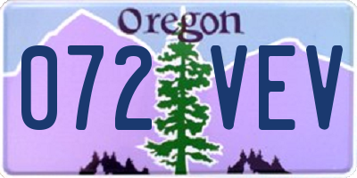 OR license plate 072VEV