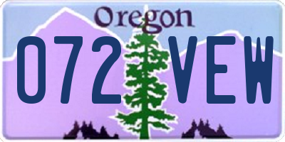 OR license plate 072VEW