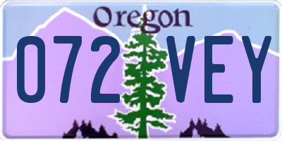 OR license plate 072VEY