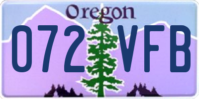 OR license plate 072VFB