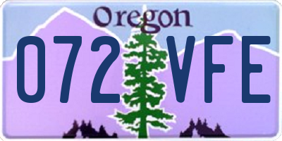 OR license plate 072VFE