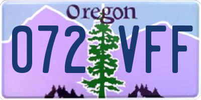 OR license plate 072VFF
