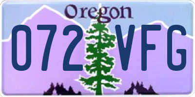 OR license plate 072VFG