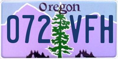 OR license plate 072VFH