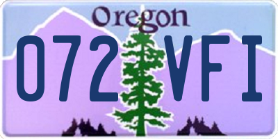 OR license plate 072VFI