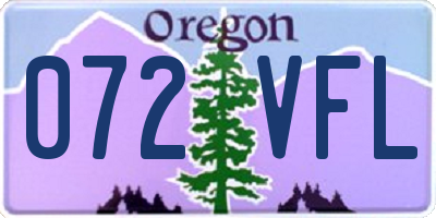 OR license plate 072VFL