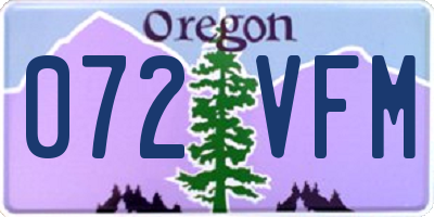OR license plate 072VFM