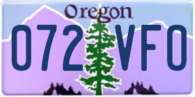 OR license plate 072VFO