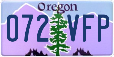 OR license plate 072VFP