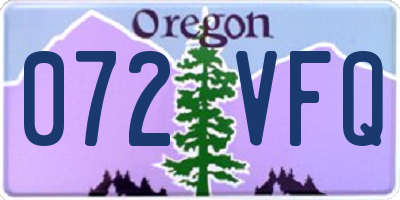 OR license plate 072VFQ