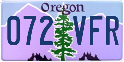 OR license plate 072VFR