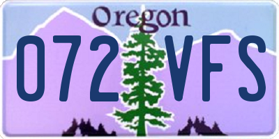 OR license plate 072VFS