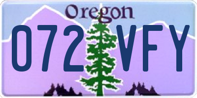 OR license plate 072VFY