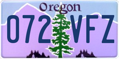 OR license plate 072VFZ