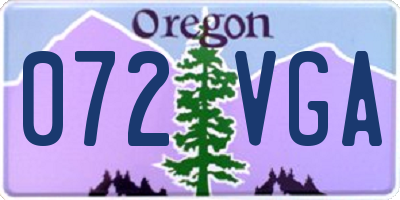 OR license plate 072VGA