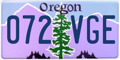 OR license plate 072VGE
