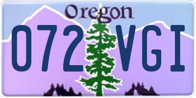 OR license plate 072VGI
