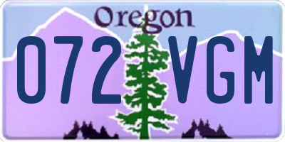 OR license plate 072VGM