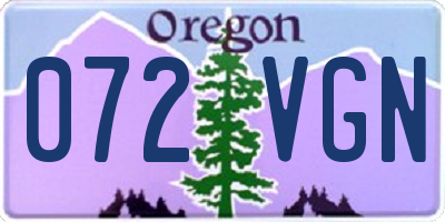 OR license plate 072VGN